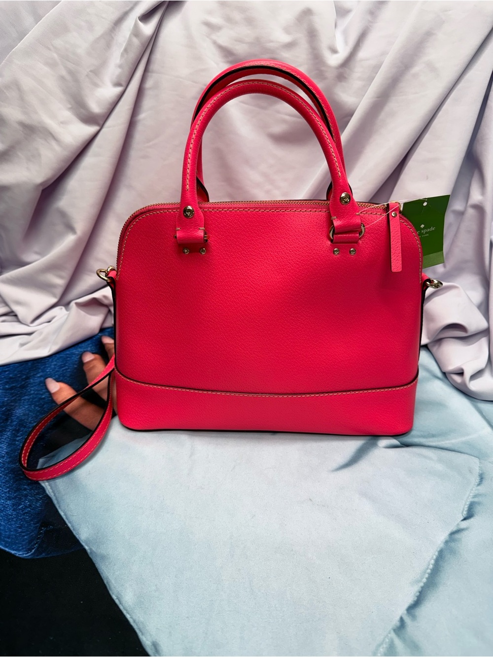 (new+tag) Kate Spade New York Rachelle Satchel Handbag Wellesley Hotrose - Picture 5 of 11